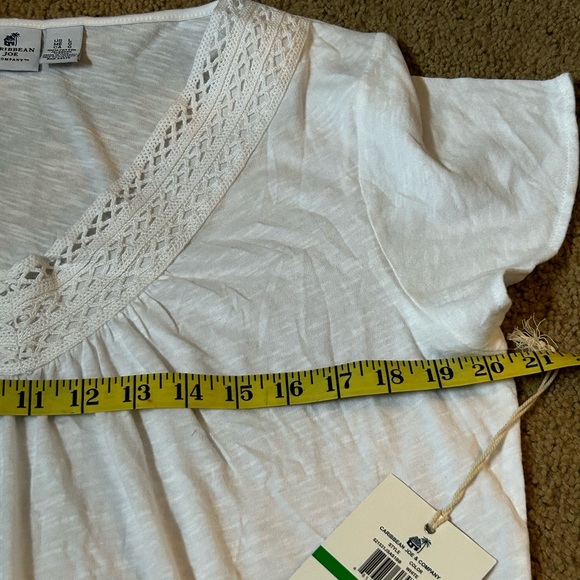 Caribbean Joe Woman’s White Shirt NWT Large - Picture 4 of 7